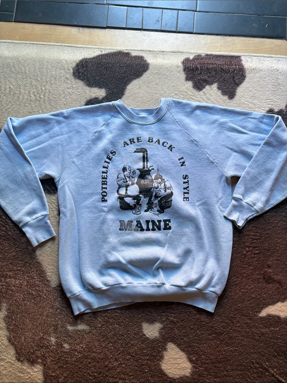 Vintage Maine Crewneck Sweatshirt - Light Blue